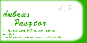 ambrus pasztor business card